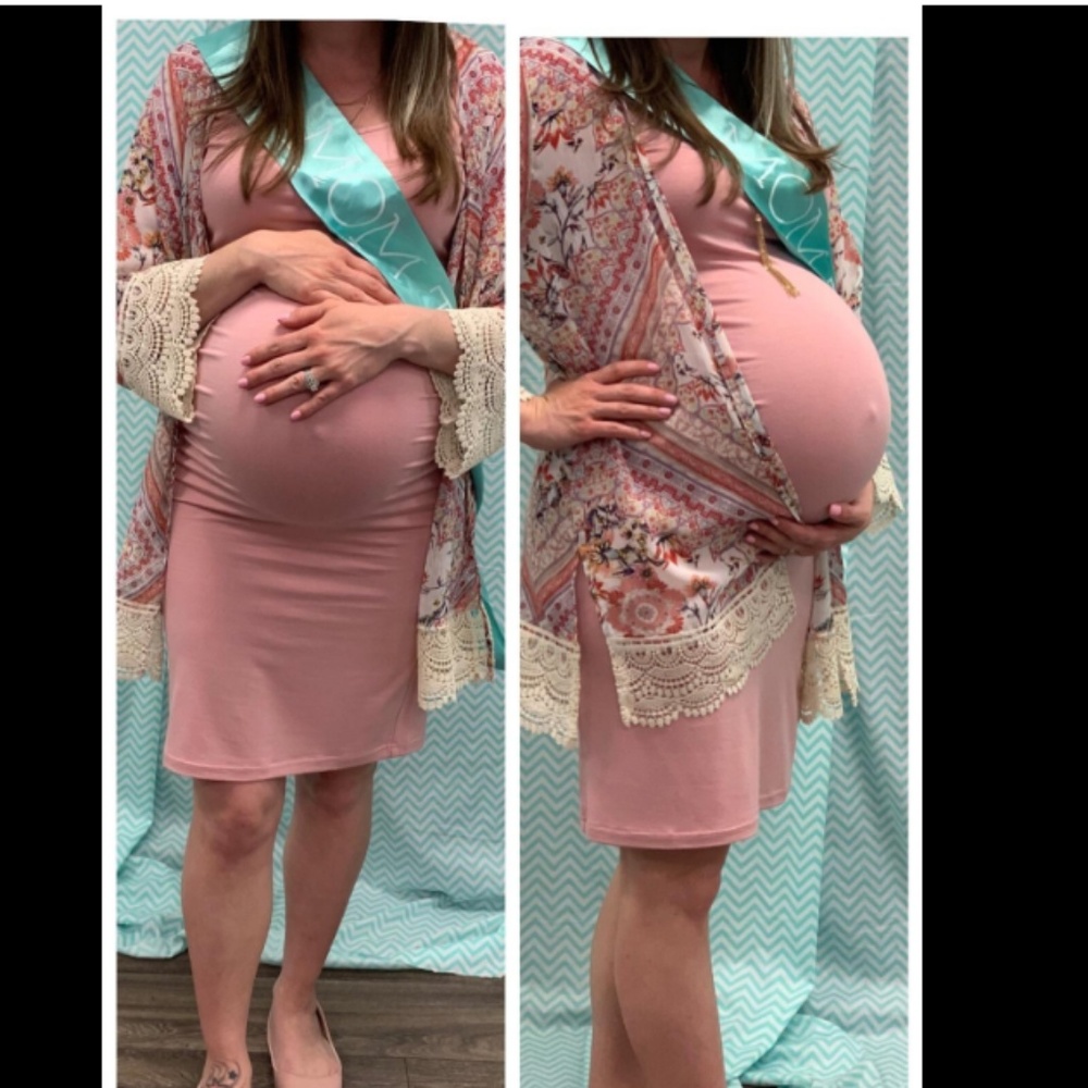 Maternity Dress Casual Pregnancy Ruched Sides